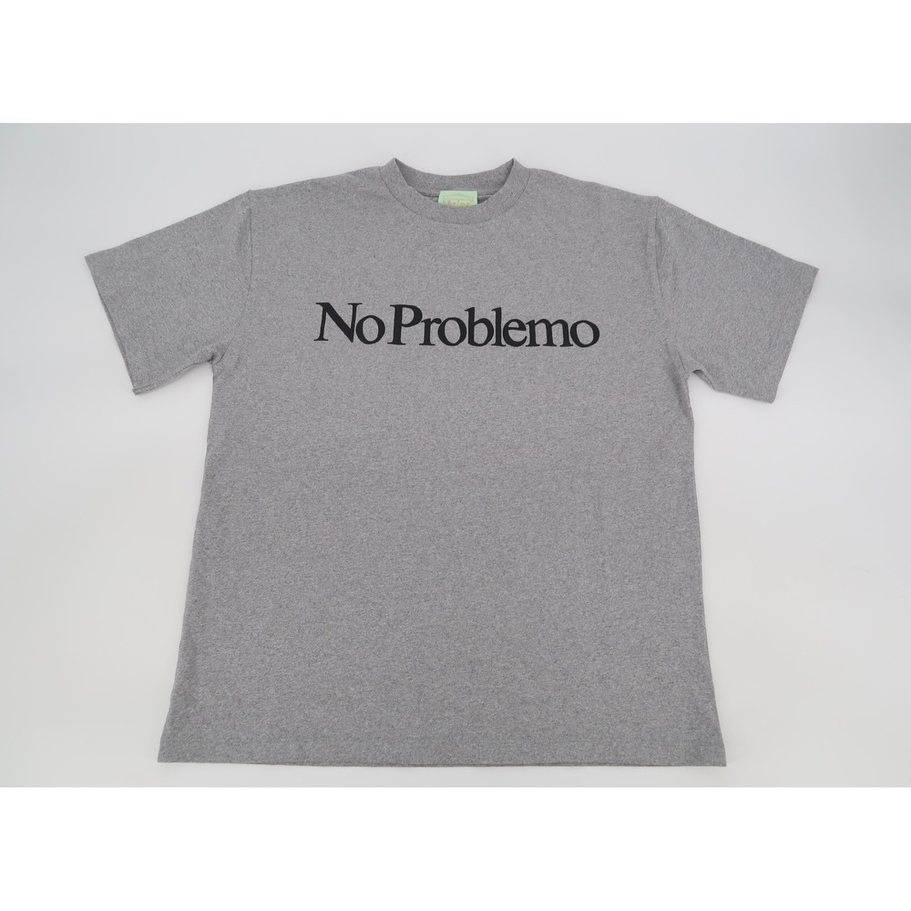 Aries No Problemo T-Shirt Mens Medium Gray Graphic Short‎ Sleeve Cotton Portugal